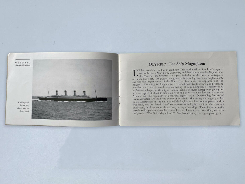 Olympic Ship Magnificant Brochure