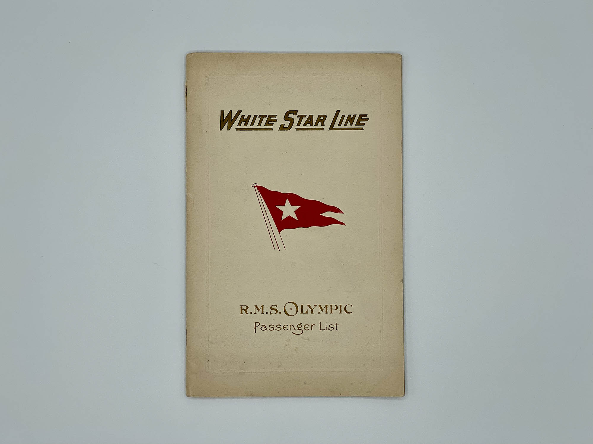 RMS Olympic Passenger List Cover