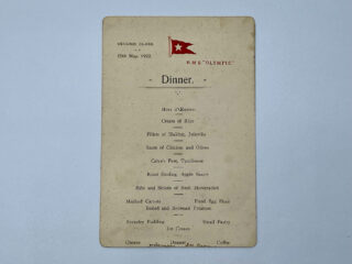 RMS Olympic Second Class Menu