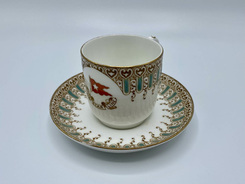 White Star Line Wisteria Pattern Coffee Cup Side