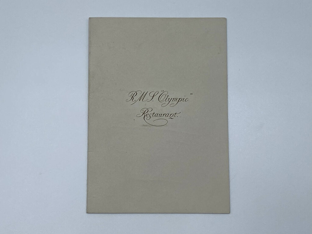 RMS Olympic Restaurant Menu Front