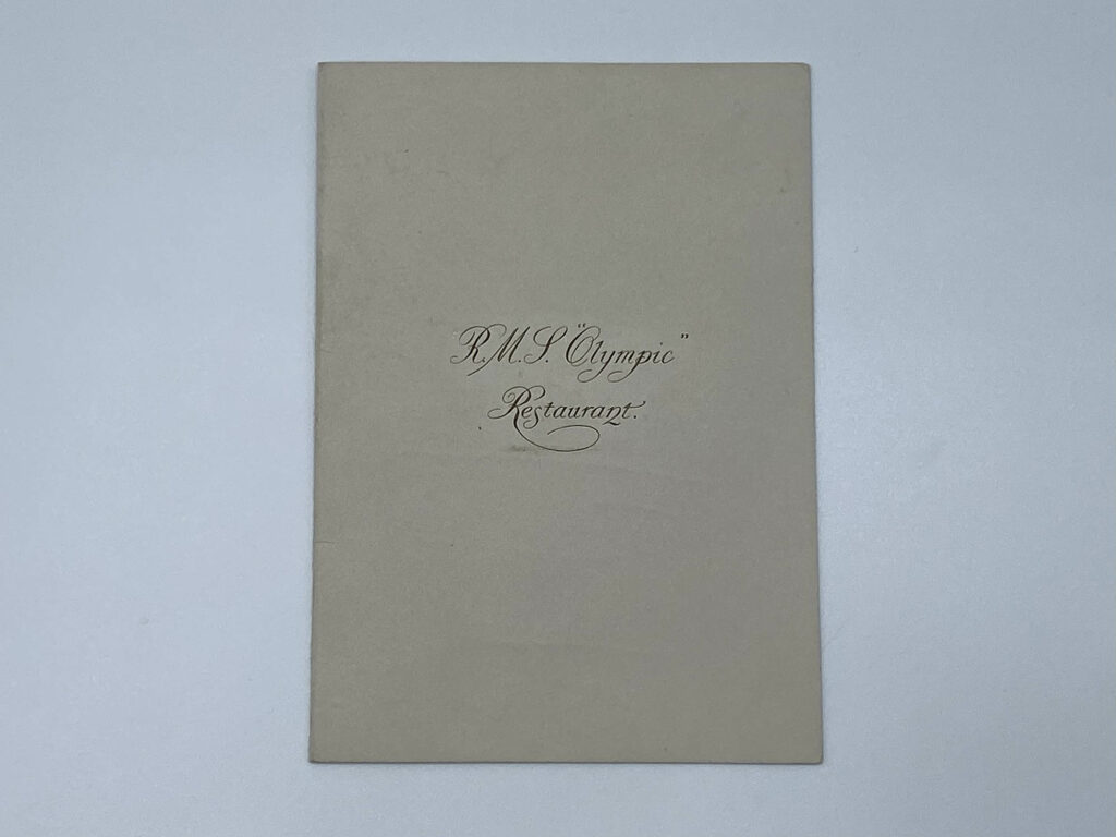 RMS Olympic Restaurant Menu