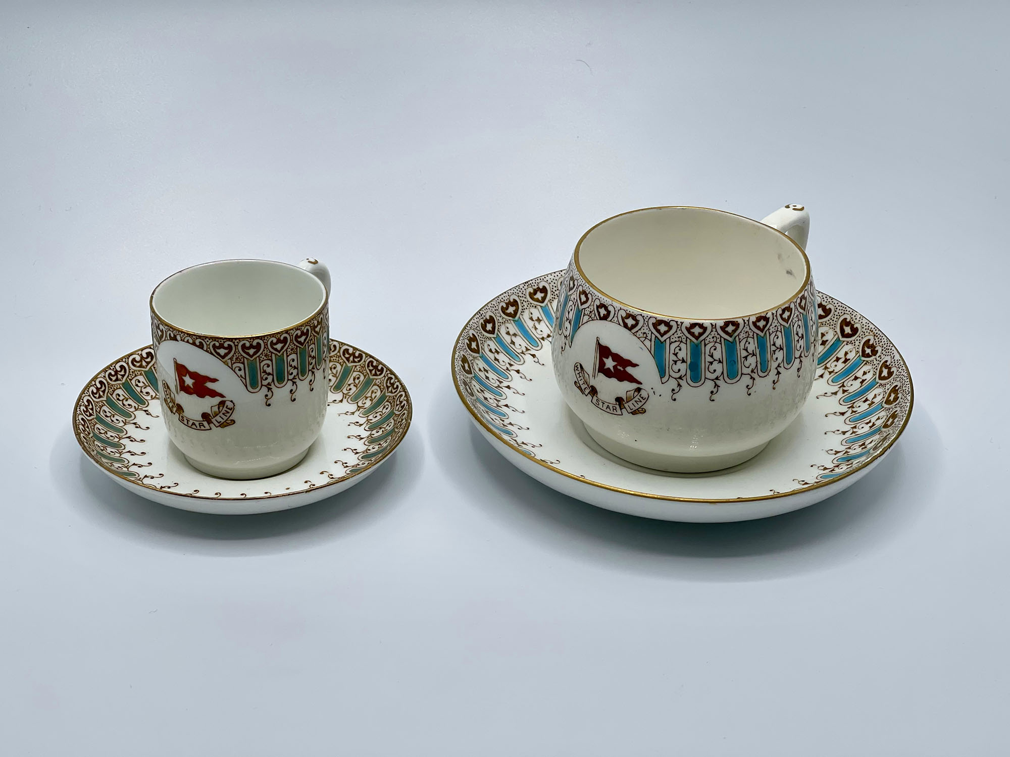 White Star Line Chocolate Cup and Saucer in Wisteria Pattern - Titanic ...
